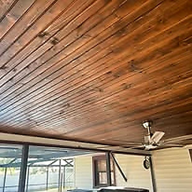 Stained wood porch