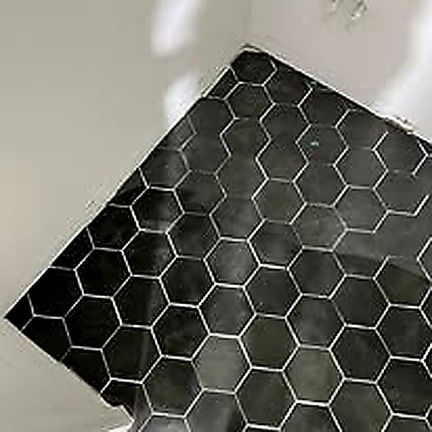 Black hex floor tile